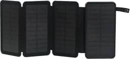 Carregador portátil solar Power Bank 20000mAh, carregador externo com 4 painéis solares, bateria externa com 2 saídas USB, entrada/saída tipo C (preto)