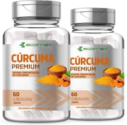 2 Potes Curcuma Longa 100% Curcumina Pura 500Mg 120 Cápsulas Ecomev