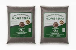 Terra Vegetal Adubada Flores Terra Kit 2 Unidades 10kg Cada Para Cultivo Doméstico