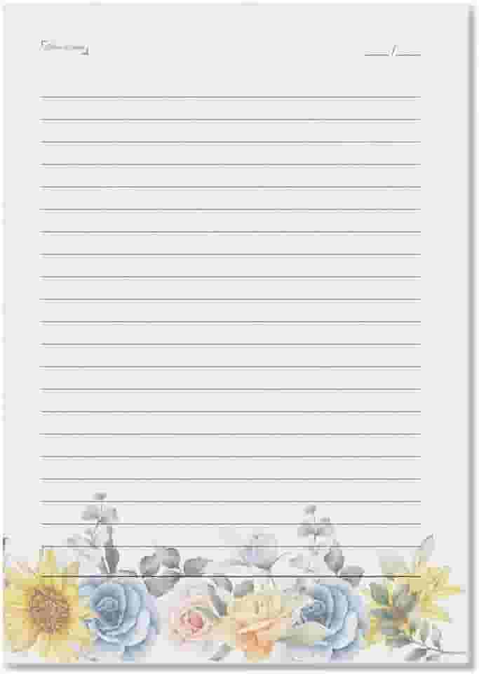 Bloco Pautado Floral com 75 folhas Tamanho A5