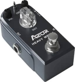 AZOR Pedal de guitarra de distorção de metal pesado, 3 modos, controles de efeito para guitarra elétrica True Bypass