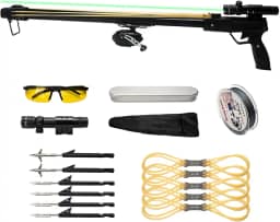 Xguis Rifle de estilingue com trava de segurança para adultos, estilingue profissional a laser com carretel e dardos de estilingue para pesca