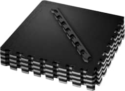 Tatame EVA 1x1m 20mm Preto e Cinza Academia, Crossfit, Artes Marciais, Ginástica e Exercícios em Casa – Piso emborrachado antiderrapante, encaixe perfeito e resistente