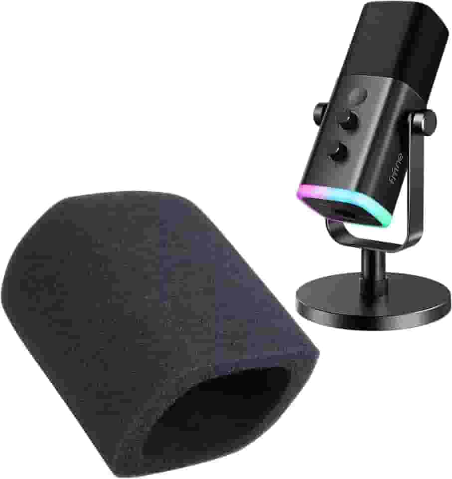 Fifine AM8 Mic Pop Filter - Capa de microfone compatível com microfone dinâmico Fifine XLR, redução de ruído à prova de som, melhora a qualidade do som, filtro pop para microfone Fifine da SUNMON