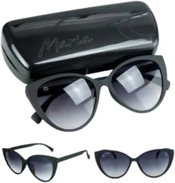 Óculos sol feminino gatinho + case presente preto original estiloso delicado moda