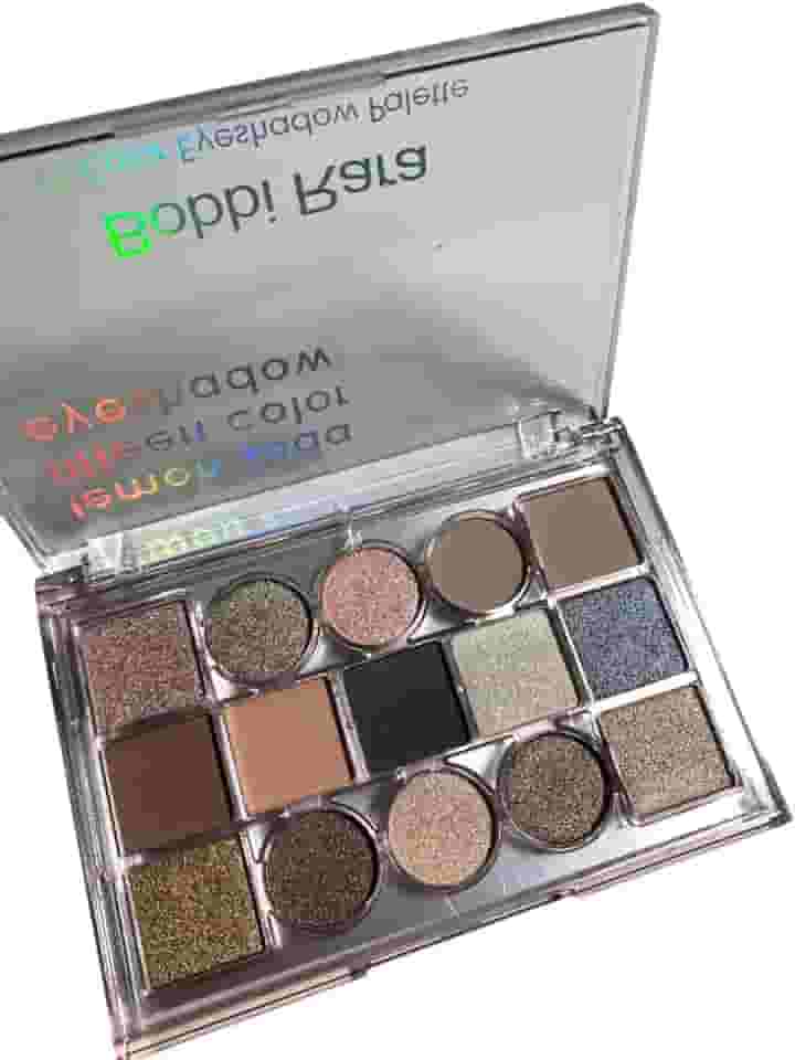 Paleta de Sombras 15 Cores Bobbi Rara - Tons Metálicos e Glitter, Verde e Marrom