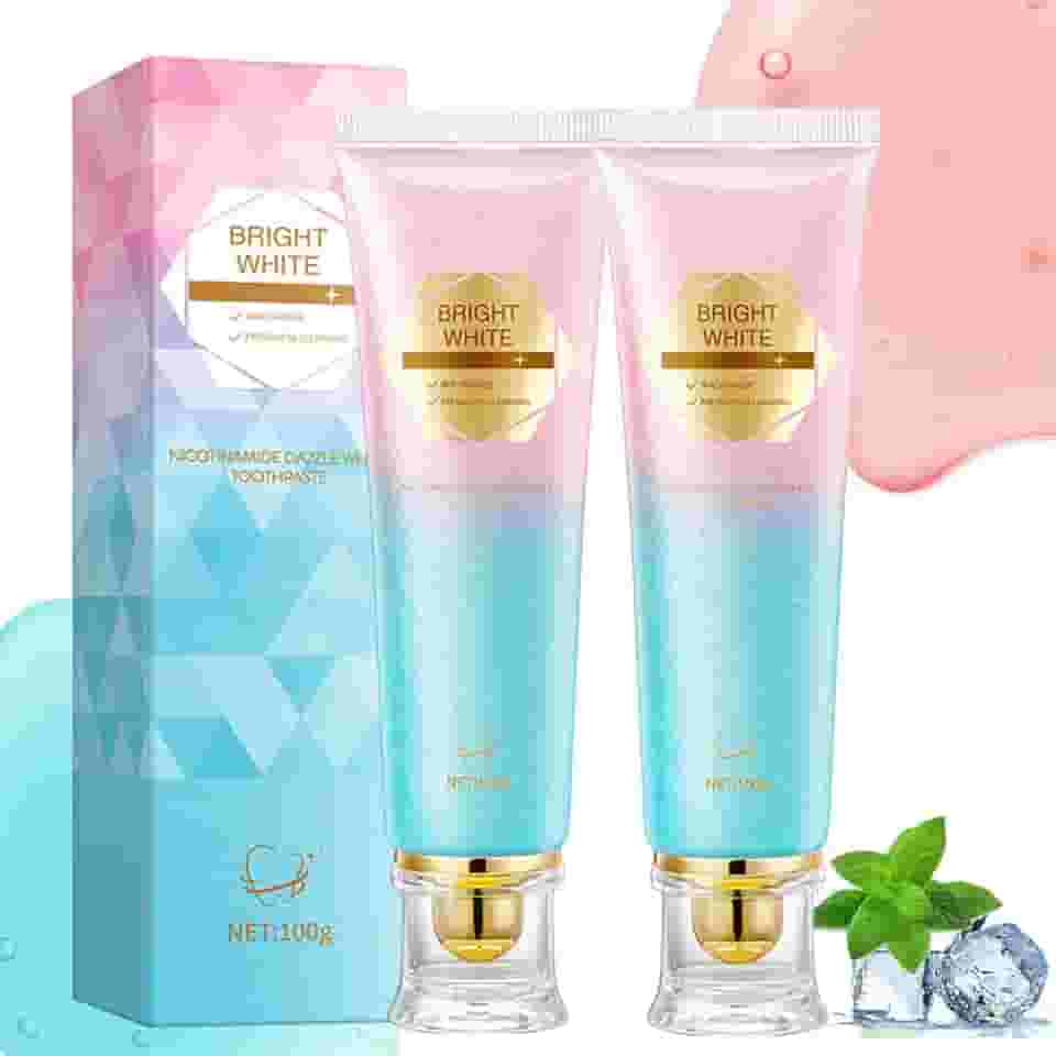 Pasta de dente clareadora de niacinamida, creme dental intensivo de clareamento triplo, hálito fresco, remove manchas de dentes, proteção de esmalte e fortalecimento dentário, uso diário para higiene