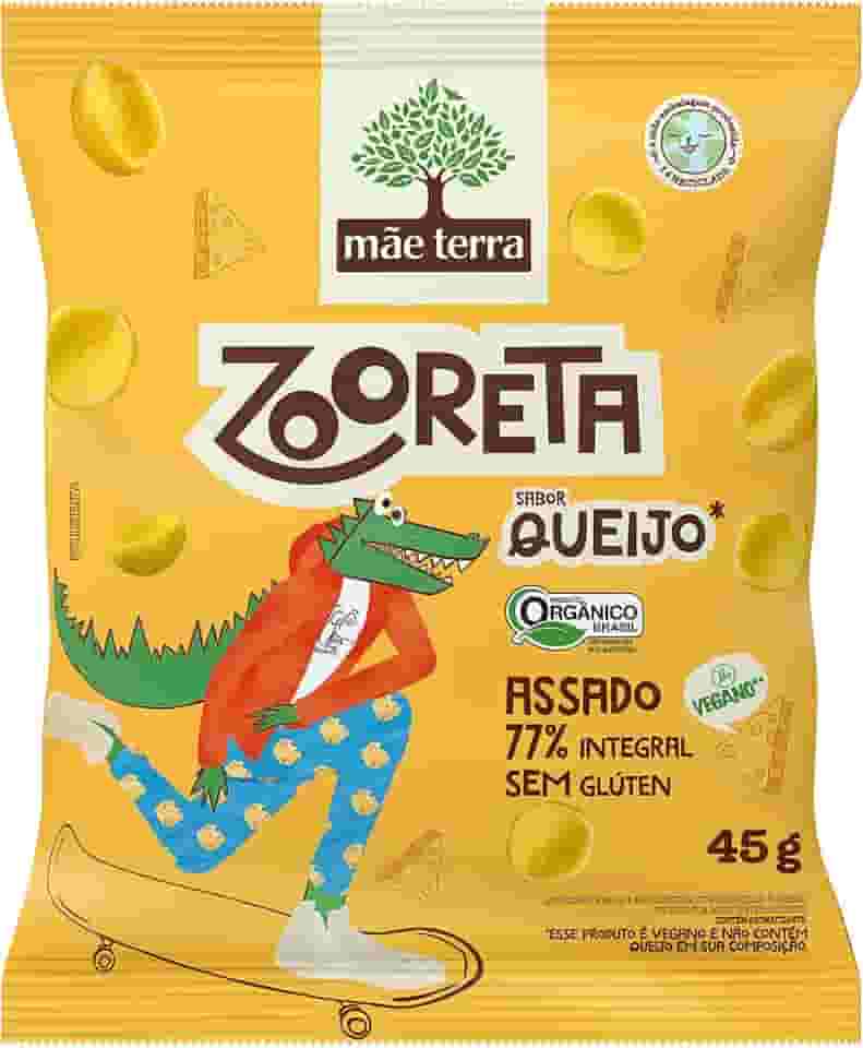 Mãe Terra Salgadinho de Milho e Arroz Integral Orgânico Queijo Zooreta Pacote 45g