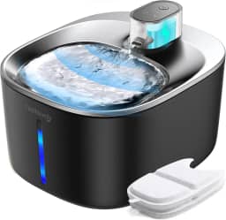 FEELNEEDY Fonte de água sem fio para gatos operada por bateria, fonte de água para animais de estimação 4L/3,992 ml para gatos e cães com sensor de movimento, bebedouro ultra silencioso para gatos com