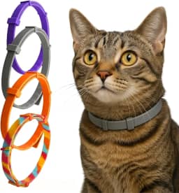 Coleira Anti Pulgas e Carrapatos Para Cães e Gatos | À Prova D’Água, 8 Meses de Proteção, Não Alérgica, Silicone Flexível, Resistente, Anti Piolhos e Mosquitos (Gato (Pequena))