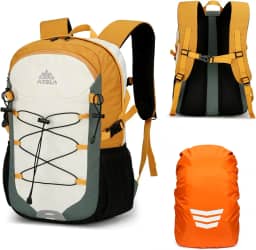 GES Mochila feminina ultraleve de 30 L com compartimento para laptop, capa de chuva para caminhadas, acampamento, escalada