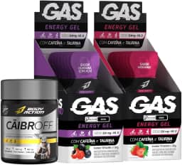 Kit 2x Gas Gel Energético 20 sachês + Cãibroff 60 Caps Bodyaction