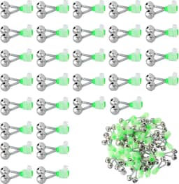 weyleity Pacote com 30 sinos de pesca | Campainha de alarme de isca de mordida de peixe para varas, alarme de vara de pesca, sino duplo, clipe de alarme de pesca noturna para pesca noturna no gelo