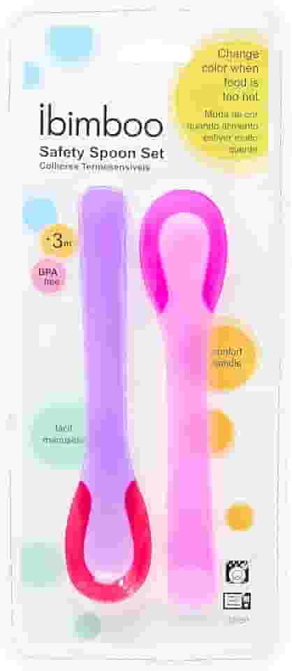 Ibimboo Colher Termica Com 2 Unid Pink Rosa E Roxo