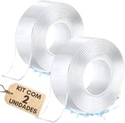 Kit 2 Rolos Super Fita Mágica Nano Adesiva Dupla Face Extra Forte Lavável Transparente 3M super forte lavável Gel auto colante-IT