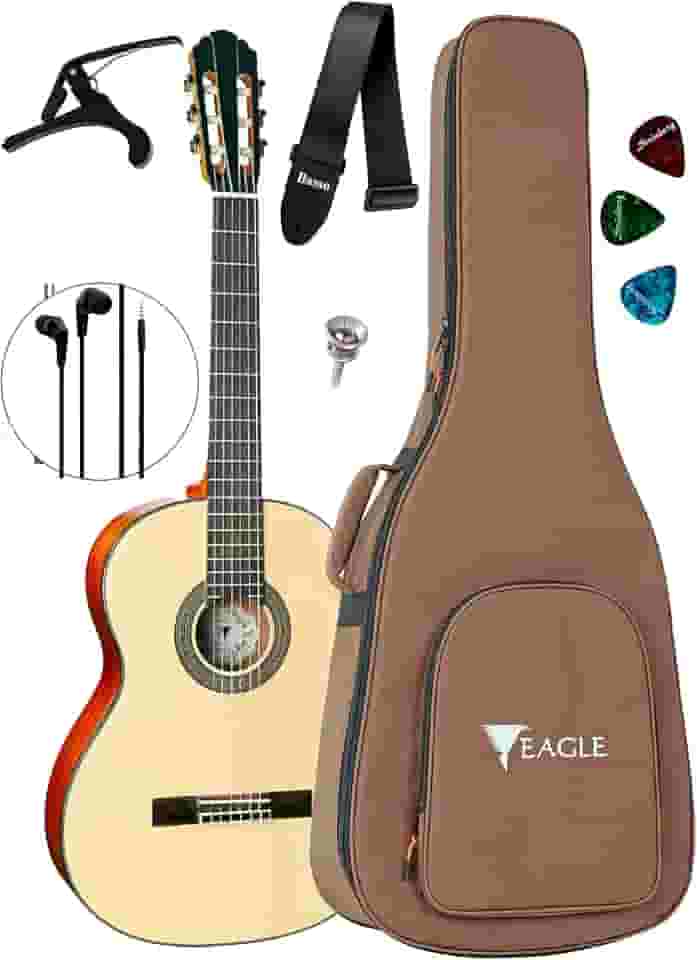 Violão Canhoto Eagle Dh69 Acústico Com Bag + Acessórios (NT)
