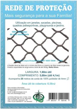 Kit Rede/Tela De Proteção Preta -6,56 M2