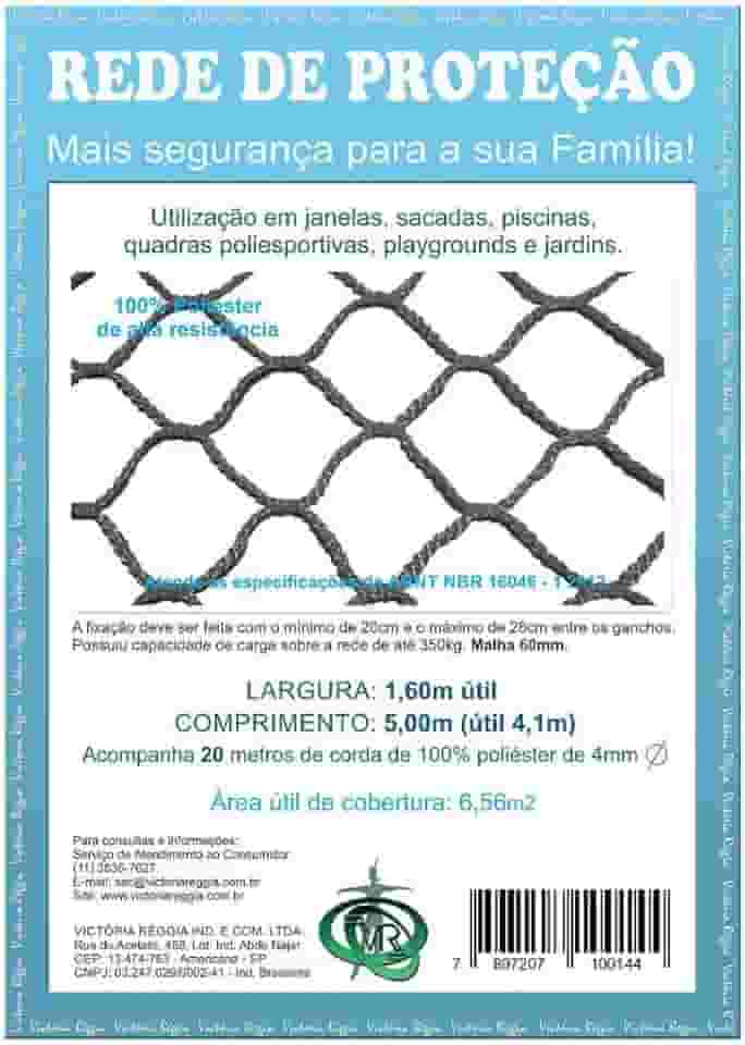 Kit Rede/Tela De Proteção Preta -6,56 M2