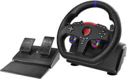SUBSONIC – Superdrive 270 GT-5 Steering Wheel - PS5 LED steering wheel with dual sticks, 270° rotation, pedals and paddle shifters. Compatible with PS5 and PC – Black