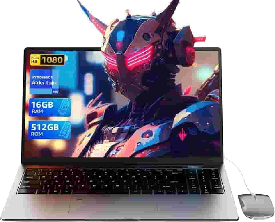 Laptop de 15,6 polegadas – Processador Quad-Core N95 (até 3,4 GHz) Laptop PC 16 GB DDR4 512 GB SSD, laptop executivo para estudantes com suporte Touch ID, WiFi, BT4.2, HDMI, USB 3.0