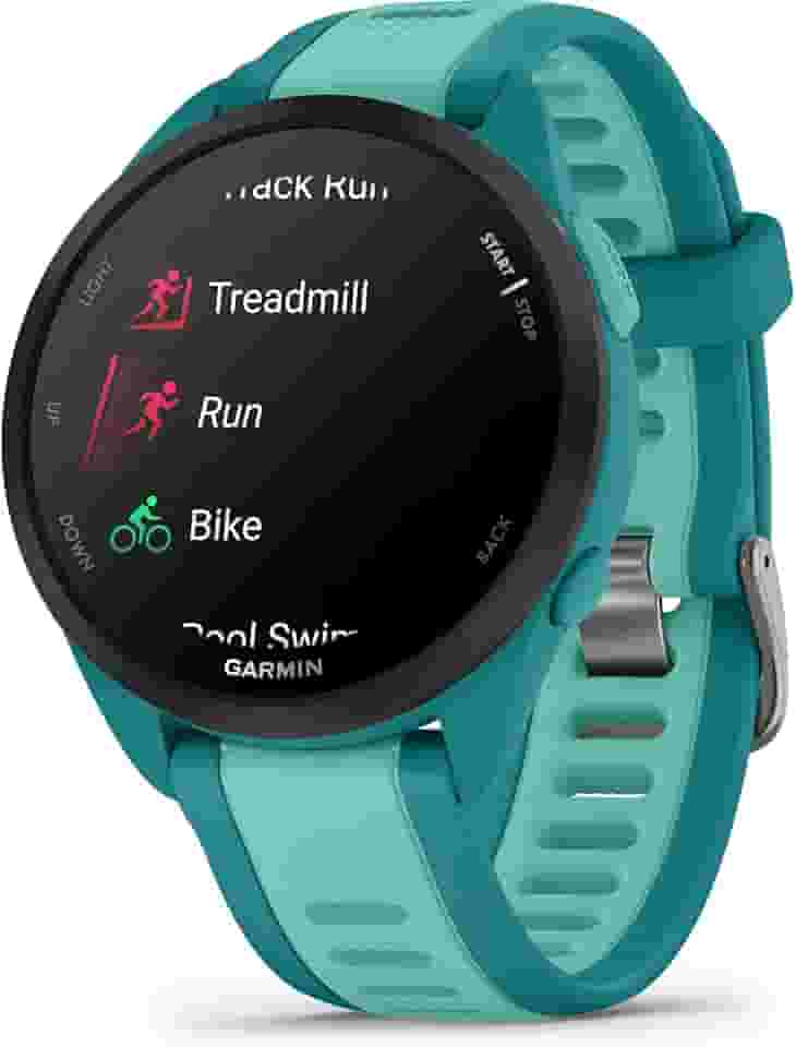 Garmin Relógio Forerunner 165 Music Azul Turquesa 43mm com Monitor Cardíaco de Pulso e GPS