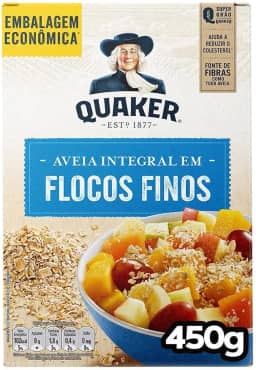 Aveia Em Flocos Finos Quaker Caixa 450G Embalagem Econômica