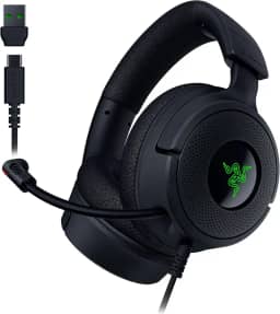 Razer Fone de ouvido para jogos Kraken V4 X com fio: drivers de 40 mm - microfone cardioide - almofadas de espuma de memória - iluminação RGB cromada - cabo tipo C e tipo A - para PC, Mac, PS5