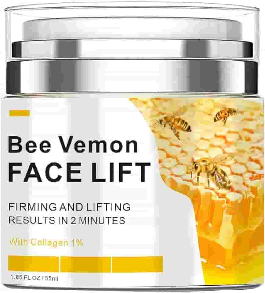 Krmspe Creme de veneno de abelha, creme facial de veneno de abelha para lifting e recuperação hidratante, hidratante antienvelhecimento com colágeno para todos os tipos de pele 1,85 ml