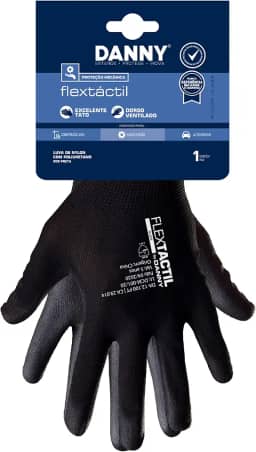 Danny Luva Flextactil Tamanho Médio Cor Preto