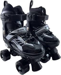 Patins Quad 4 Rodas Ajustável para Jovens e Adultos Iniciantes – Estilo Clássico Uso Interno ou Externo - Ideal para meninos e meninas