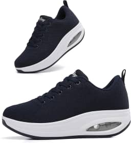 Tênis feminino confortável | Sapatos para mulheres viajando | 5 cm Air Cushion Rocker Bottom