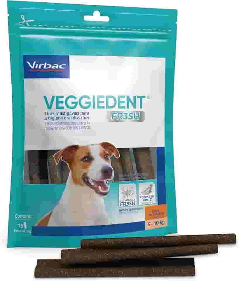 Virbac Veggie Dent Fresh Display 15 Tiras Mastigáveis Pequenas