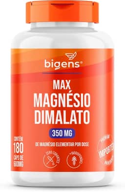 Max Magnésio Dimalato, 350mg de magnésio elementar por dose, 180 cápsulas, Biogens