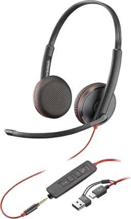 HEADSET POLY BLACKWIRE 3225 STEREO USB-C/A 3,5MM BULK