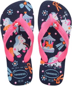 Chinelo Infantil Menina Kids Fantasy Estampa E Aplique De Unicórnio