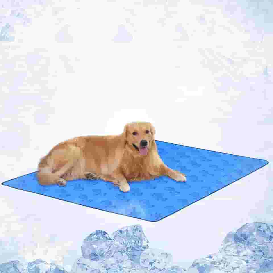 Tapete Fresco para Pets, Almofada Refrescante para Cães, Grande, Azul - Tapete Auto-Refrescante, Ativado por Pressão, Para Cães e Gatos, com 90x68cm