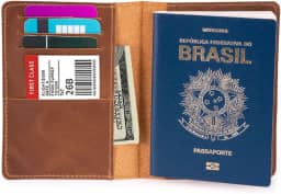 Porta Passaporte Documentos Cartões/cédulas Couro Legítimo