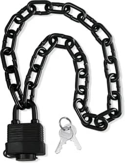 Cadeado resistente às intempéries com corrente, bloqueio de corrente de segurança avançada antifurto para cercas, portões de quintal, motocicletas, bicicletas, móveis de exterior (cadeado + corrente)