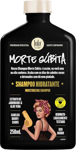 Lola Cosmetics - Morte Subita - Shampoo hidratante para cabelos secos e danificados que foi quimicamente tratado vegano, livre de crueldade, sem parabenos, sem sulfatos, 250 ml
