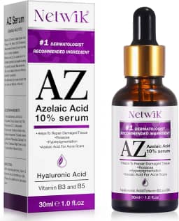 Marianp Sérum de ácido hialurônico para rosto - Soro de ácido azelaico 10% para tratamento facial e de cuidados com a pele com vitamina B3 e B5 para acne, pigmentação de espinhas, cravos, rosácea