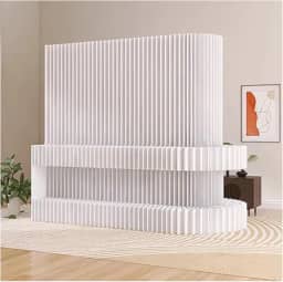 Biombos e Divisórias Divisória De Ambiente Portátil Dobrável Com Prateleiras, Tela De Privacidade Leve E Flexível, Divisória De Parede Decorativa Para Sala De Estar, Quarto, Escritório(L 300x h 200 cm