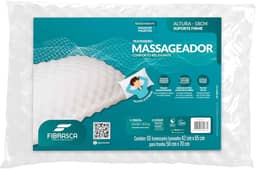 Travesseiro Ortopédico Massageador Suporte Médio Alivio do Stress Fibrasca 50x70 Branco