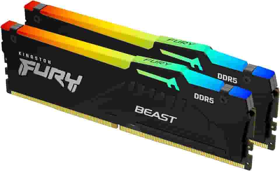 Kingston Memória de desktop Fury Beast RGB 16GB (2x8GB) 6000MT/s DDR5 CL30 | AMD Expo | Kit de 2 | KF560C30BBEAK2-16