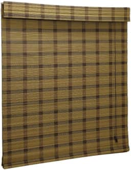 Persiana Bambu Romana Aruba 140 (L) X 160 (A) cm Cortina Madeira Com Bandô 1,40 x 1,60 Bege Acacia