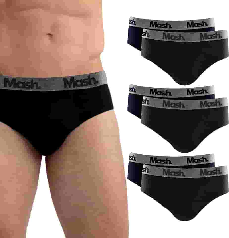 Kit 6 Cueca Slip Mash Elástico Box Algodão Cotton Masculino