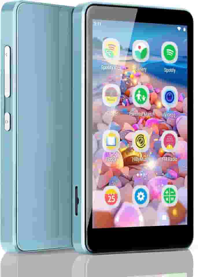 MP3 Player for Kids with Parental Controls, Spotify Kids, Spotify, Audible, Amazon Music, Libby, 4.0' IPS MP4 Music Player Up to 512GB (Blue)