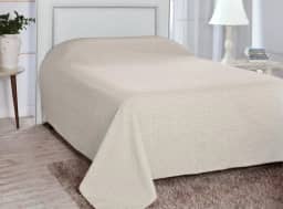 Colcha em Piquet Maquinetado Casal cobre-leito 200x220 (Bege)