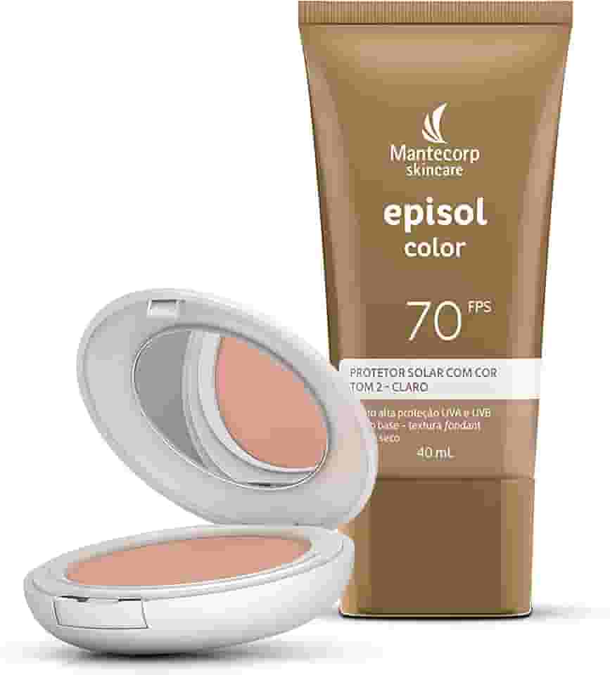 Kit Mantecorp Skincare Episol Color Protetor Solar Fps 70 40ml + Protetor Solar Pó Compacto Fps 50 10g Tom 2 Claro