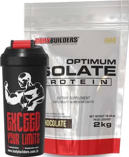 Kit Optimum Isolate Whey Protein Chocolate 2kg + Coqueteleira - Bodybuilders