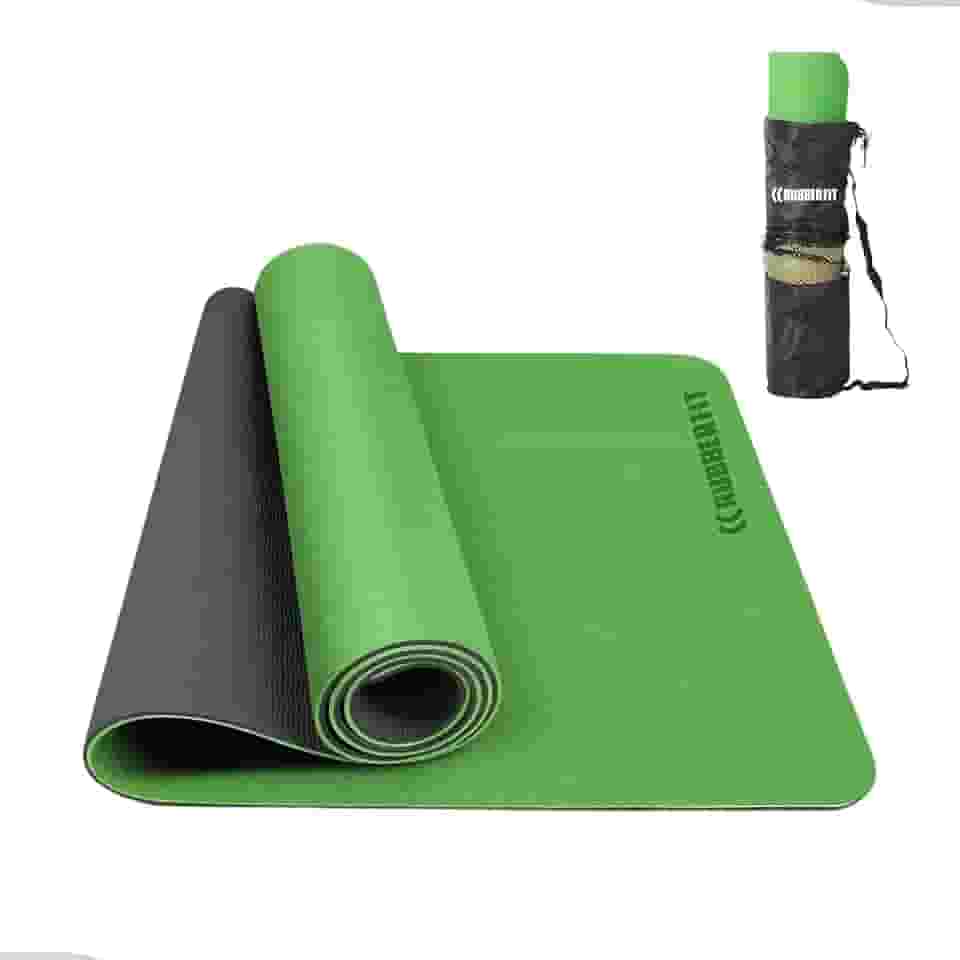 Tapete de Yoga Antiderrapante TPE 6mm Pilates com Bolsa Premium Rubber Fit